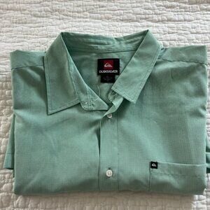 Quiksilver Button Down Shirt Green Men's XL